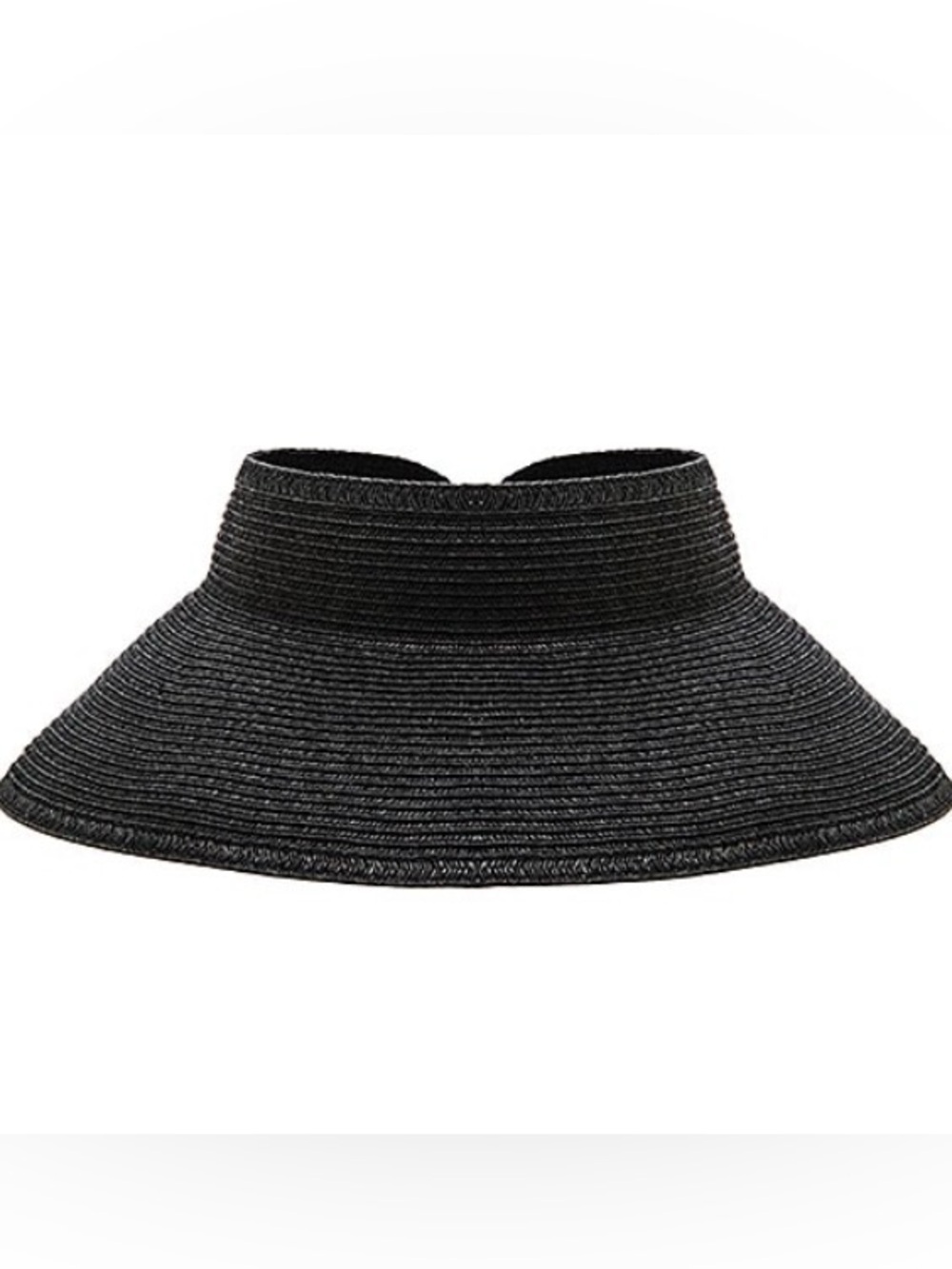 Vix Paula Hermanny Hat Women’s Straw Visor Black Sun Hat Beach Resort Wear